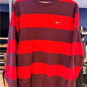 Nike Red and Burgundy Athletic Sweatshirt